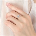 Кольцо с камнем безразмерное, покрытие: посеребрение, вставка: фианит, № 013023, арт.001.368 001.368