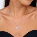 Кулон на цепочке  цветок, покрытие: серебрение, вставка: иск. лунный камень, фианиты, № 15-30, арт.001.357 001.357