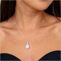 Кулон на цепочке, покрытие: серебрение, вставка: иск. лунный камень, фианиты, № 15-30, арт.001.358 001.358