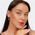 Серьги  висячие с зеркальными шариками, покрытие: посеребрение, № 012521, арт. 001.351 001.351