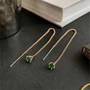 Серьги Каталог >> Бижутерия >> Ювелирная бижутерия протяжки с камнем, покрытие: позолота, цвет камня: зеленый, 18021, арт.414.160 414.160