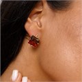 Серьги коллекция "Дубай" с крупным камнем покрытие позолота, цвет камня: красный и зеленый,11230,арт.214.307 214.307