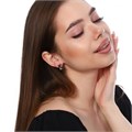 Серьги  коллекция "Дубай" покрытие позолота, цвет камня: темный-перламутровый, арт.947.245 947.245