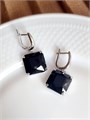 Серьги Каталог >> Бижутерия >> Ювелирная бижутерия крупные под серебро, черный камень, 65145, арт.032.391 032.391