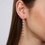 Серьги висячие позолота с фианитами, коллкеция "Дубай", цвет камня: прозрачный, арт. 847.697 847.697