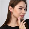 Серьги висячие позолота с фианитами, коллкеция "Дубай", цвет камня: красный, арт. 847.701 847.701