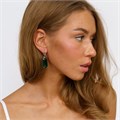 Серьги с крупным камнем, покрытие: посеребрение, цвет камня: зеленый, арт 411.581 411.581