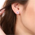 Серьги гвоздики "Керамика", покрытие: посеребрение, цвет: розовый, 89169, арт. 847.632 847.632