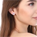 Серьги гвоздики "Керамика", покрытие: посеребрение, цвет: розовый, цвет камня: белый, 89169, арт. 847.639 847.639