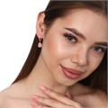 Серьги коллекция "Дубай", висячие, покрытие позолота, цвет камня розовый арт. 747.074 747.074-019579синий