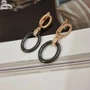 Серьги коллекция "Дубай" с подвесками, покрытие позолота, цвет: черный, керамика, 302227, арт. 847.415 847.415
