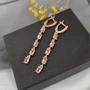 Серьги  коллекция "Дубай", цвет камня: розовый, покрытие: позолота, арт. 847.474 847.474