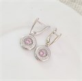 Серьги коллекция "Дубай" покрытие посеребрение, с фианитами, камень розовый блестящий, 60162, арт. 847.323 847.323