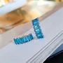 Серьги коллекция "Дубай"  покрытие посеребрение, камень голубой блестящий, 371402, арт. 847.267 847.267