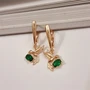 Серьги коллекция "Дубай"  покрытие позолота, камень зеленый блестящий, 271001, арт. 847.223 847.223