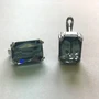 Серьги, покрытие родий, черный камень, арт.032.112 032.112-019511черный