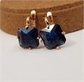 Серьги коллекция "Дубай" покрытие позолота, синий камень, V 0125, арт.747.071 747.071-019578синий