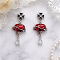 Серьги готические сердце необычные, арт.002.128 002.128