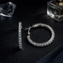 Серьги бижутерия кольца блестящие с камнями, арт.007.296 007.296