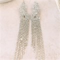 Серьги вечерние длинные со стразами, цвет серебристый, арт. 006.033 006.033