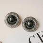 Серьги гвоздики крупные, цвет графит, арт. 005.061 005.061