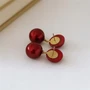 Серьги гвоздики с подвесной частью, цвет бордовый, арт. 005.017 005.017