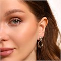 Серьги бижутерия с камнем, вставка: фианиты, цвет: прозрачный, арт.101.263 101.263