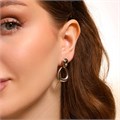 Серьги бижутерия с камнем, вставка: фианиты, цвет: шампань, арт.101.264 101.264
