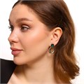 Серьги бижутерия с камнем, вставка: фианиты, цвет: зеленый, арт.101.266 101.266