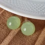 Серьги круглые стильные пластиковые, цвет: зеленый, арт.001.780 001.780