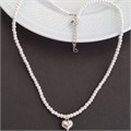 Модный чокер из жемчуга с подвеской сердце, вставка: исск.жемчуг,арт.001.705 001.705