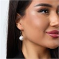 Серьги висячие с крупным жемчугом, покрытие: позолота, вставка: исск.жемчуг, цвет: белый перламутровый, арт.001.634 001.634
