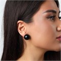 Серьги гвоздики крупные жемчужинки, цвет: черный, арт.001.626 001.626