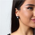 Серьги гвоздики крупные жемчужинки, цвет: серый переливающийся, арт.001.624 001.624