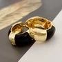 Серьги бублики, цвет золотистый и черный, 05025, арт.001.507 001.507