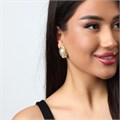 Серьги  круглые геометрические, цвет золотистый, вставка: иск.жемчуг, 05025, арт.001.497 001.497
