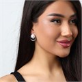Серьги круглые геометрические, цвет серебристый, вставка: иск.жемчуг, 05025, арт.001.499 001.499