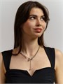 Колье цепочка с бантиком, серебристая, арт.001.022 001.022
