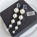 Серьги висячие с жемчугом, цвет перламутровый, арт.008.328 008.328