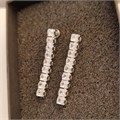 Серьги висячие, гвоздики, покрытие: посеребрение, цвет камня: прозрачный переливающийся, 032.512 032.512