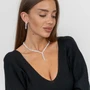 Комплект ожерелье и серьги с цирконом, цвет: серебристый,  арт.018.685 018.685