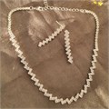 Комплект ожерелье и серьги с цирконом, цвет: серебристый,  арт.018.686 018.686