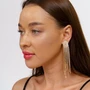 Клипсы "Вечерние" цвет золотистый, камень прозрачный переливающийся, арт. 018.655 018.655