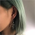 Серьги из стали змея, цвет серебристый, арт.018.551 018.551