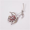 Брошь Роза со стразами, цвет красный, арт. 748.296 748.296