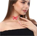 Подвеска на леске, подвеска бабочка, цвет подвески розовый, арт.017.021 017.021