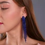 Клипсы "Вечерние" цвет черный, камень синий, арт. 006.046 006.046