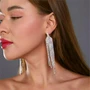 Серьги "Вечерние" цвет белый, камень перламутровый, арт. 706.554 706.554