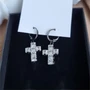 Серьги "Крестики", цвет серебро, 371010, арт. 606.866 606.866
