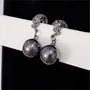 Серьги Дольче с жемчугом, цвет тёмно-серый, 1050, арт.506.719 506.719